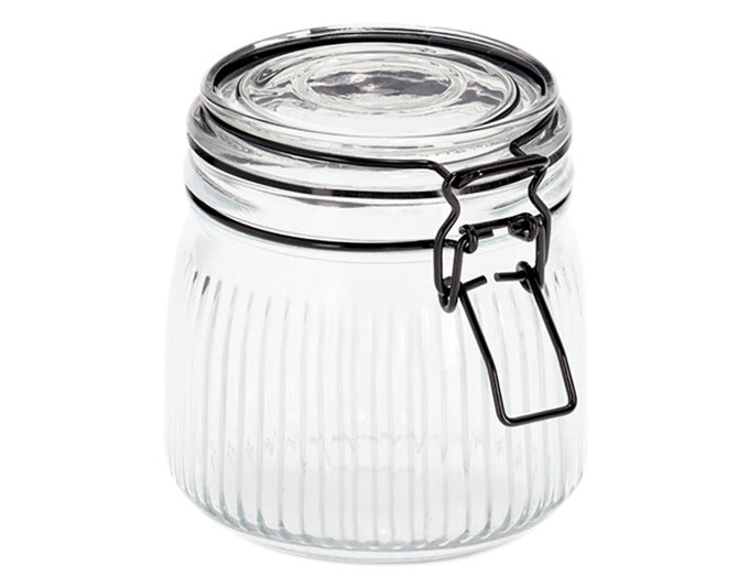 ZELLER Vorratsglas mit Bügelverschluss schwarz 550 ml ø 10.7x11 cm in  präsentiert im Onlineshop von KAQTU Design AG. Aufbewahrungsbehälter ist von ZELLER PRESENT
