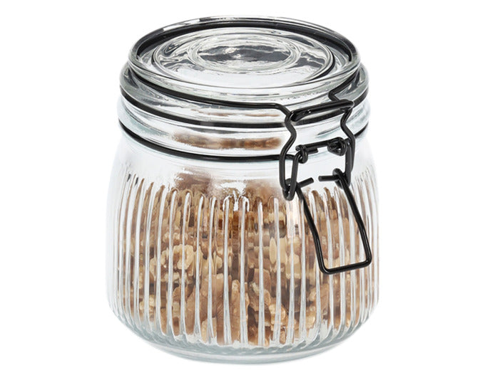 Vorratsglas mit Bügelverschluss, 550 ml, schwarz, ø 10.7x11 cm, ideal für Lebensmittelaufbewahrung, stilvoll und praktisch.