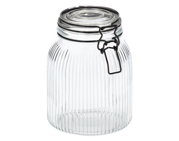 ZELLER Vorratsglas mit Bügelverschluss schwarz 1400 ml ø 12.8x17.4 cm in  präsentiert im Onlineshop von KAQTU Design AG. Aufbewahrungsbehälter ist von ZELLER PRESENT