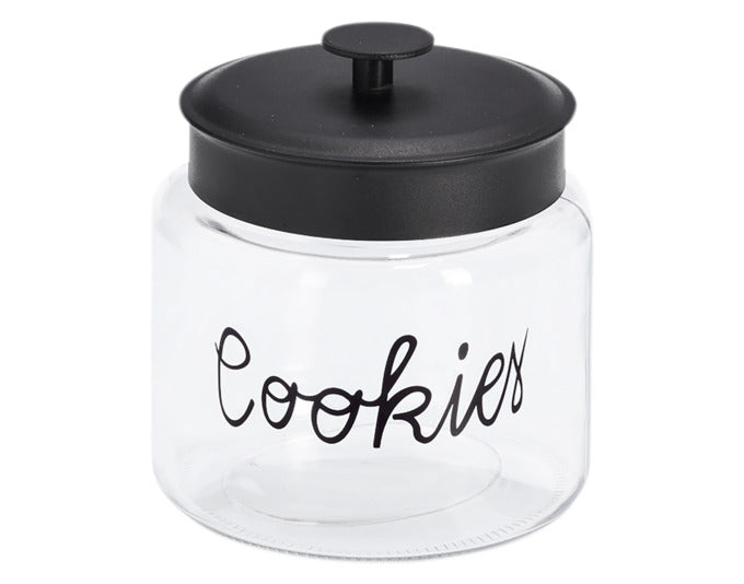 ZELLER Vorratsglas Cookies mit Metalldeckel schwarz 2500 ml ø 17.3x18.8 cm in  präsentiert im Onlineshop von KAQTU Design AG. Aufbewahrungsbehälter ist von ZELLER PRESENT