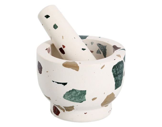 ZELLER Mörser mit Stössel Terrazzo bunt ø 12x9 cm in  präsentiert im Onlineshop von KAQTU Design AG. Küchenhelfer ist von ZELLER PRESENT