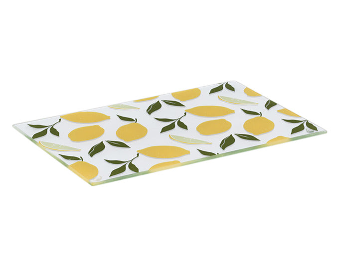 ZELLER Schneidbrett Glas Lemons 30x20 cm in  präsentiert im Onlineshop von KAQTU Design AG. Schneidbrett ist von ZELLER PRESENT