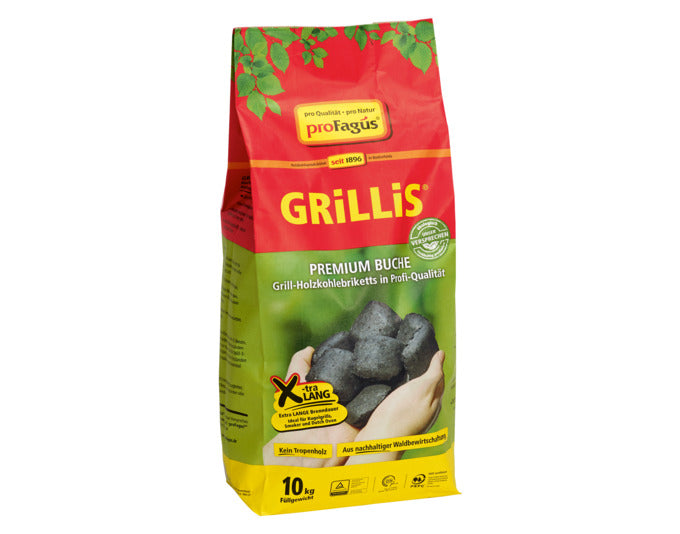 PROFAGUS Holzkohlebriketts Buche Grillis 3 kg in  präsentiert im Onlineshop von KAQTU Design AG. Grillzubehör ist von PROFAGUS