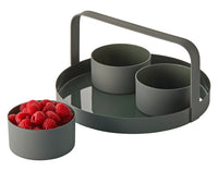PHILIPPI Serviertablettset Clara 4-teilig ø 26x14 cm schiefergrün