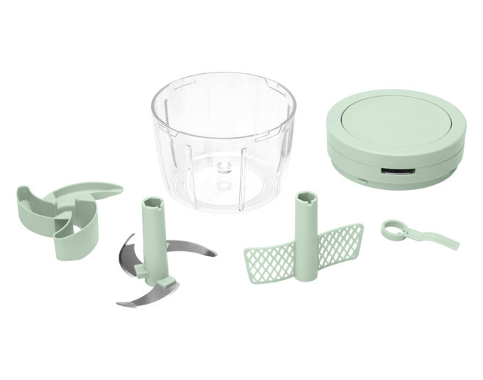 Der BRABANTIA Multischneider Tasty+ in Jadegrün ist ein vielseitiges Küchenwerkzeug für müheloses Schneiden und Zerkleinern.