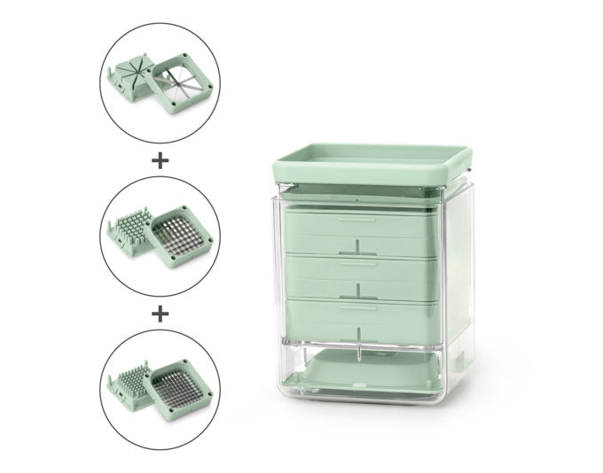 Praktischer BRABANTIA Tasty+ Schneider für Pommes und Gemüse. Einfach zu bedienen, robust und ideal für die Küche.