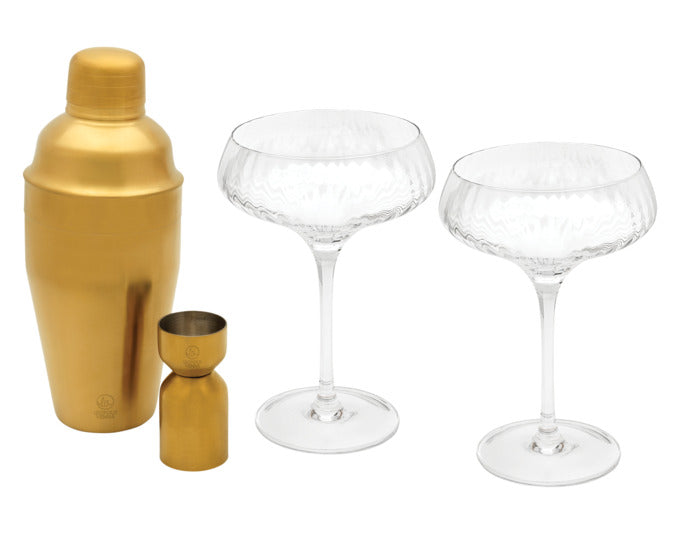 LEOPOLD Cocktail Set Arinto 4-teilig Inox gold/Glas