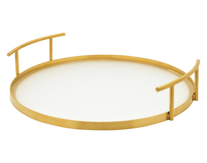 LEOPOLD Serviertablett Arinto Glas/Inox gold ø 37x7 cm