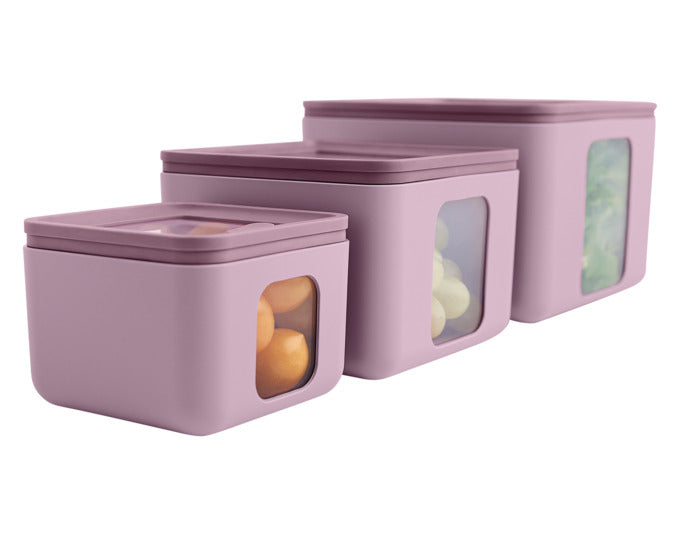 BLIM PLUS Vorratsdosen Set Quadro Combo XS-S-M mauve PEEK BOX Collection in  präsentiert im Onlineshop von KAQTU Design AG. Aufbewahrungsbehälter ist von BLIMPLUS