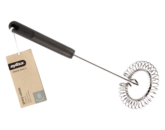 ZYLISS Rührbesen aus Edelstahl und Weizenstroh-Kunststoff, 29x6 cm, langlebig, ergonomisch, ideal für Küche und Backen.