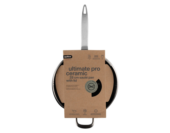 ZYLISS Ultimate Pro Bratpfanne 28 cm, PFAS-frei, mit Glasdeckel, langlebig, antihaftbeschichtet, ideal für gesundes Kochen.