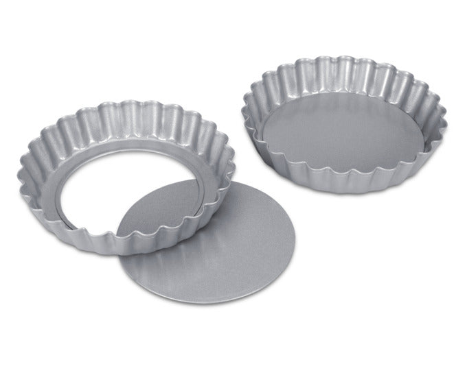 STÄDTER Tarteform mit Hebeboden 2er Set ø 10x1.8 cm silber We love Baking in  präsentiert im Onlineshop von KAQTU Design AG. Küchenhelfer ist von STÄDTER