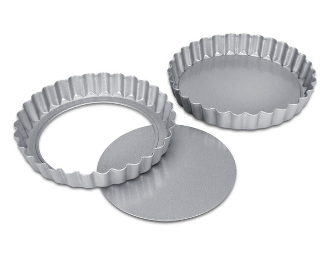 STÄDTER Tarteform mit Hebeboden 2er Set ø 12x1.8 cm silber We love Baking in  präsentiert im Onlineshop von KAQTU Design AG. Küchenhelfer ist von STÄDTER