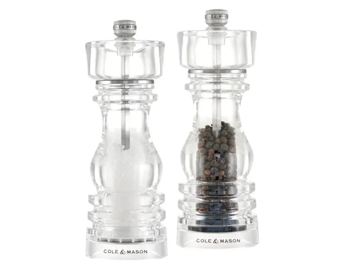COLE&MASON Pfeffer-/Salzmühlen Set London Acryl 18x5.8x5.8 cm in  präsentiert im Onlineshop von KAQTU Design AG. Salz & Pfeffer ist von COLE & MASON