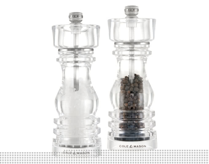 COLE&MASON Pfeffer-/Salzmühlen Set London Acryl 18x5.8x5.8 cm in  präsentiert im Onlineshop von KAQTU Design AG. Salz & Pfeffer ist von COLE & MASON