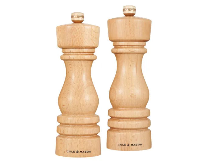 COLE&MASON Pfeffer-/Salzmühlen Set London Buche natur 18x5.8x5.8 cm in  präsentiert im Onlineshop von KAQTU Design AG. Salz & Pfeffer ist von COLE & MASON