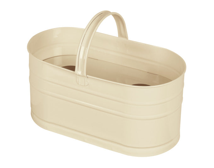 Eleganter cremefarbener Weinkorb von KOVOTVAR, passend für zwei 0,75-Liter-Flaschen, ideal für Picknicks oder als Geschenk.