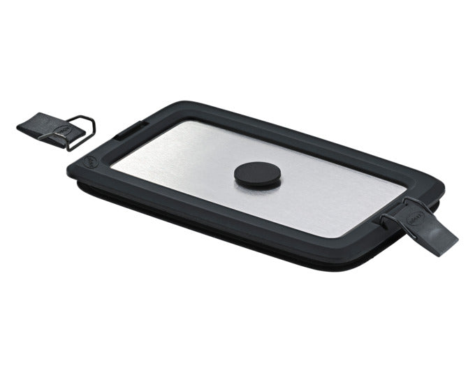 RÖSLE Edelstahldeckel Flexx 2Go eckig mit Clips 0.6 l in  präsentiert im Onlineshop von KAQTU Design AG. Topf ist von RÖSLE