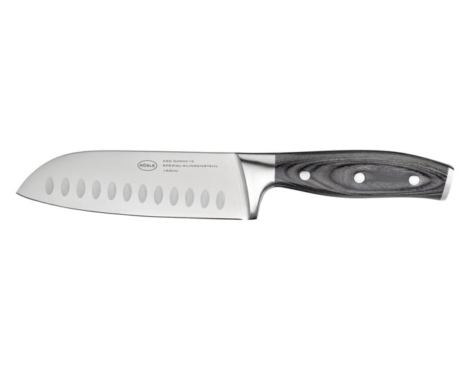 RÖSLE Santokumesser Wolfgrey klein mit Griff Pakka 15 cm L 28 cm in  präsentiert im Onlineshop von KAQTU Design AG. Küchenmesser ist von RÖSLE