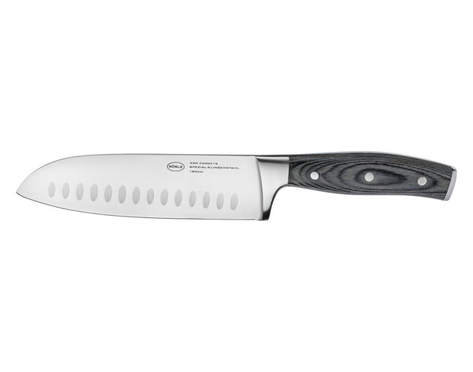 RÖSLE Santokumesser Wolfgrey mit Griff Pakka 17.5 cm L 31.5 cm in  präsentiert im Onlineshop von KAQTU Design AG. Küchenmesser ist von RÖSLE