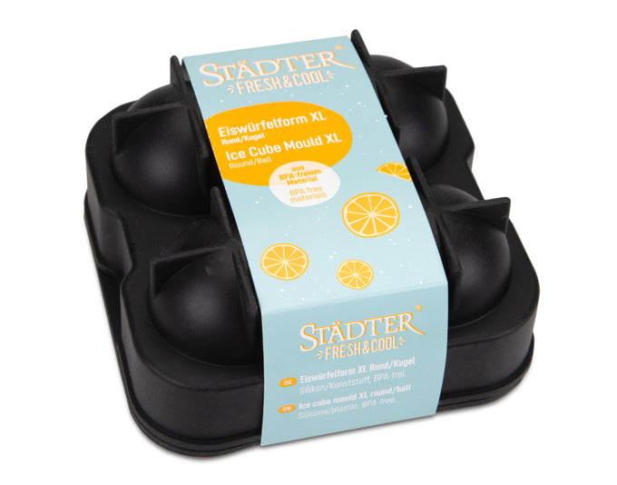 Eiswürfelform für große, runde Eiswürfel, 3-teilig, 192 ml, ideal für Cocktails und Getränke, von STÄDTER fresh&cool.
