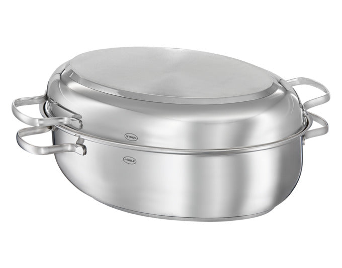 RÖSLE Bräter Pureelements Keramik ProCeraPlus mit Edelstahldeckel oval in  präsentiert im Onlineshop von KAQTU Design AG. Topf ist von RÖSLE