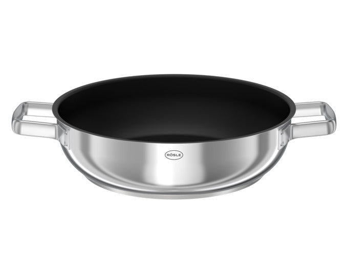 RÖSLE Servierpfanne Moments, 28 cm, langlebige PTFE Pro Plex Beschichtung, ideal für vielseitiges Kochen und Servieren.