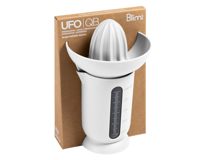 Praktische Zitruspresse BLIM PLUS Ufo, 0.50 l, 2-teilig, in Weiß. Ideal für frischen Saft, kompakt und einfach zu reinigen.