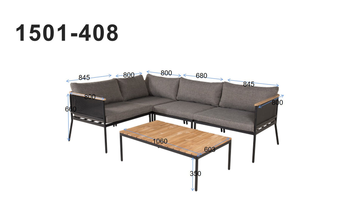 Nettan Ecksofa Outdoorset 106cm in Grau präsentiert im Onlineshop von KAQTU Design AG. Loungeset ist von Venture Home