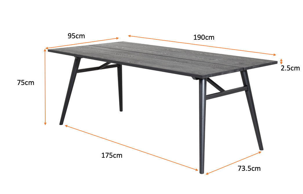 Sleek ausziehbarer Tisch in Schwarz präsentiert im Onlineshop von KAQTU Design AG. Esstisch ist von Venture Home