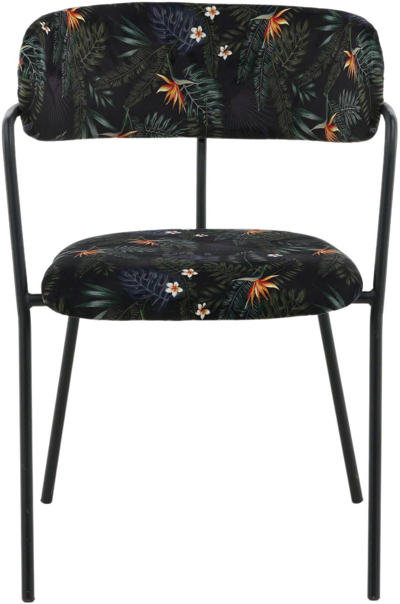 Arrow Armlehnstuhl in Schwarz/Blumen präsentiert im Onlineshop von KAQTU Design AG. Stuhl mit Armlehne ist von Venture Home