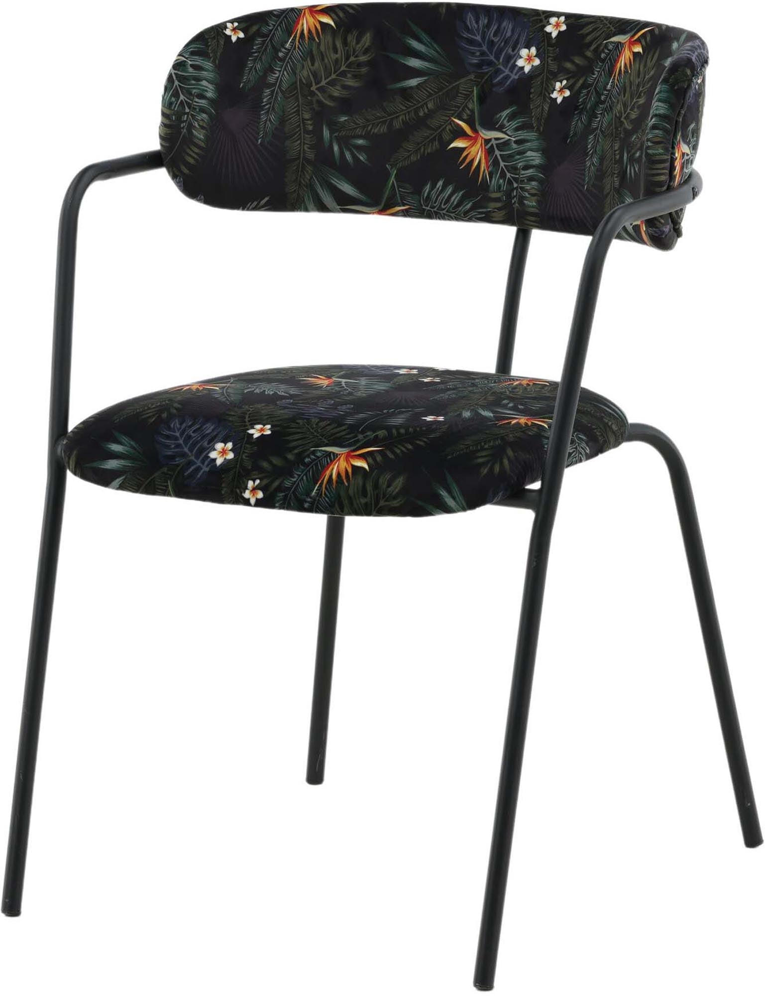 Arrow Armlehnstuhl in Schwarz/Blumen präsentiert im Onlineshop von KAQTU Design AG. Stuhl mit Armlehne ist von Venture Home
