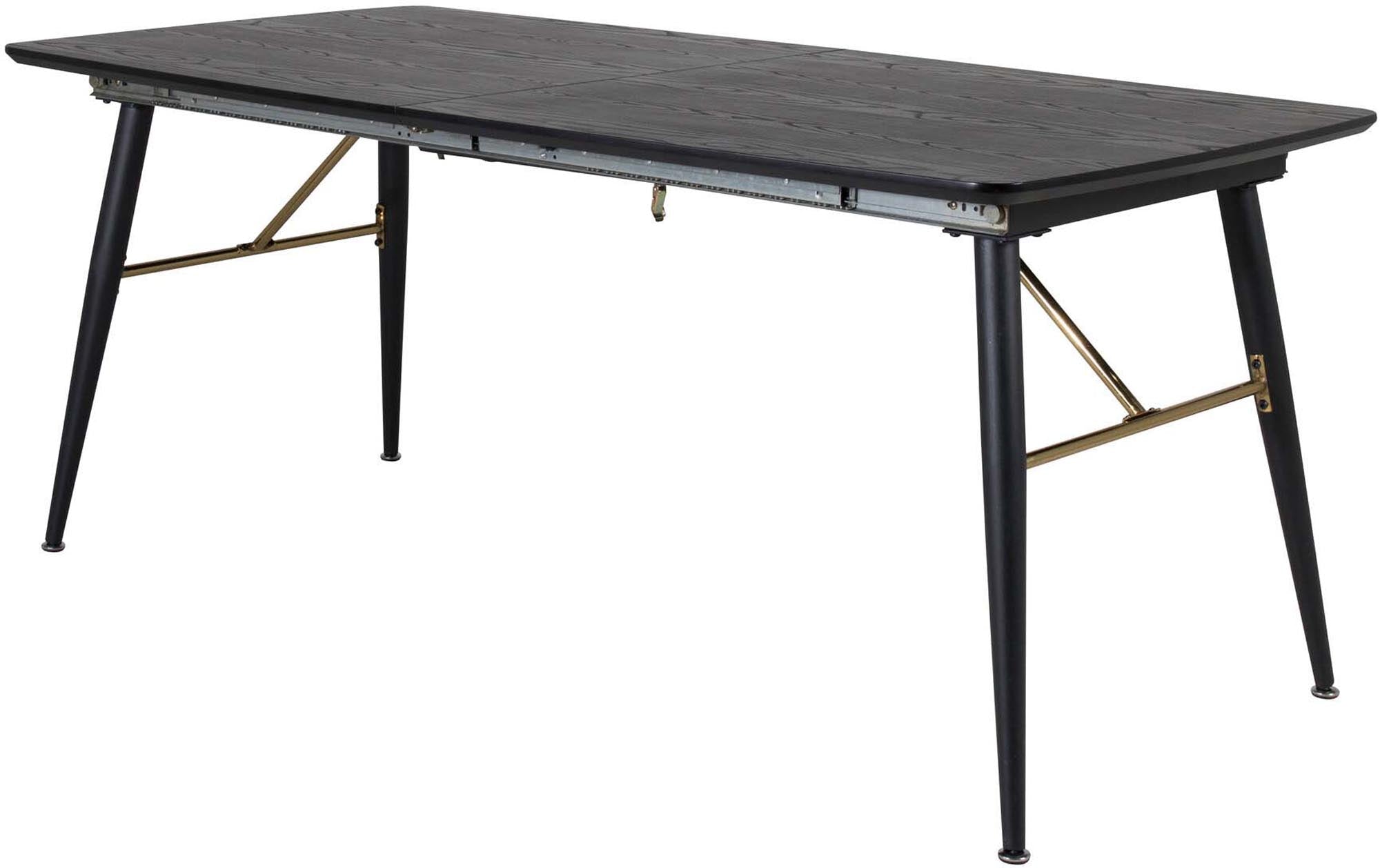 Gold ausziehbarer Tisch in Schwarz präsentiert im Onlineshop von KAQTU Design AG. Esstisch ist von Venture Home