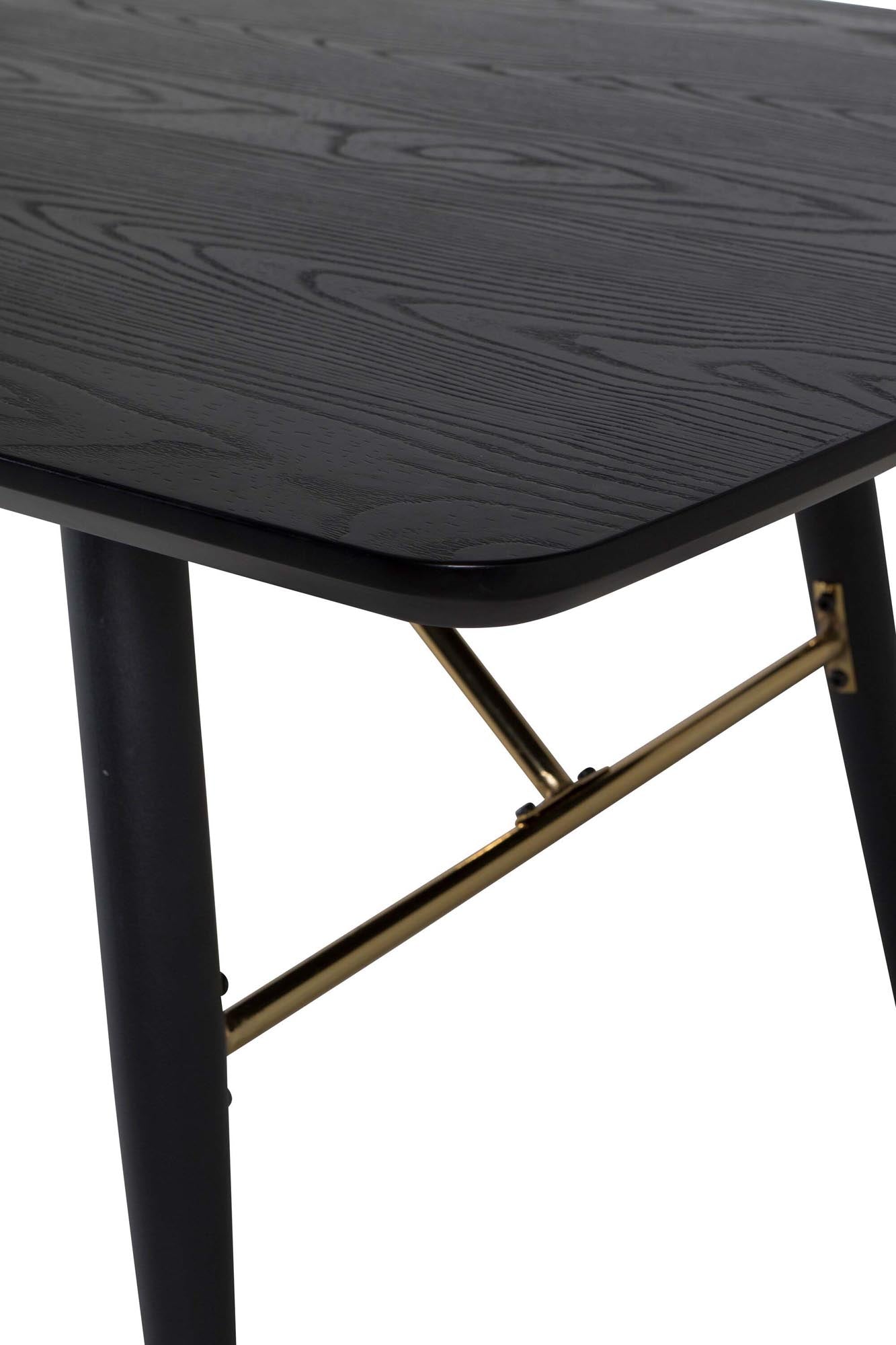 Venture Home Gold Esstisch: Eleganter, ausziehbarer Tisch in edlem Schwarz, ideal für festliche Anlässe und gemütliche Abende.