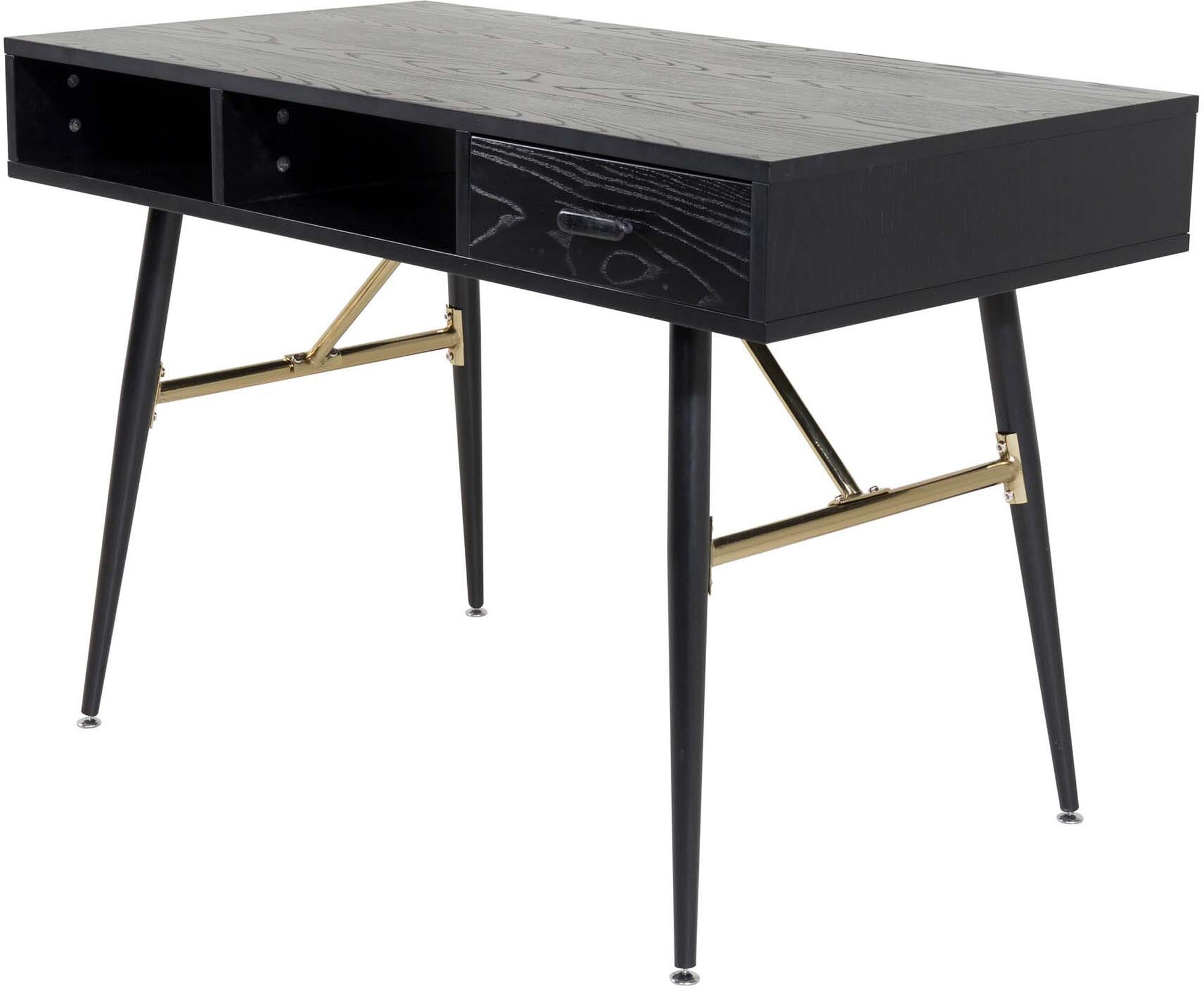 Gold Schreibtisch in Schwarz präsentiert im Onlineshop von KAQTU Design AG. Schreibtisch ist von Venture Home