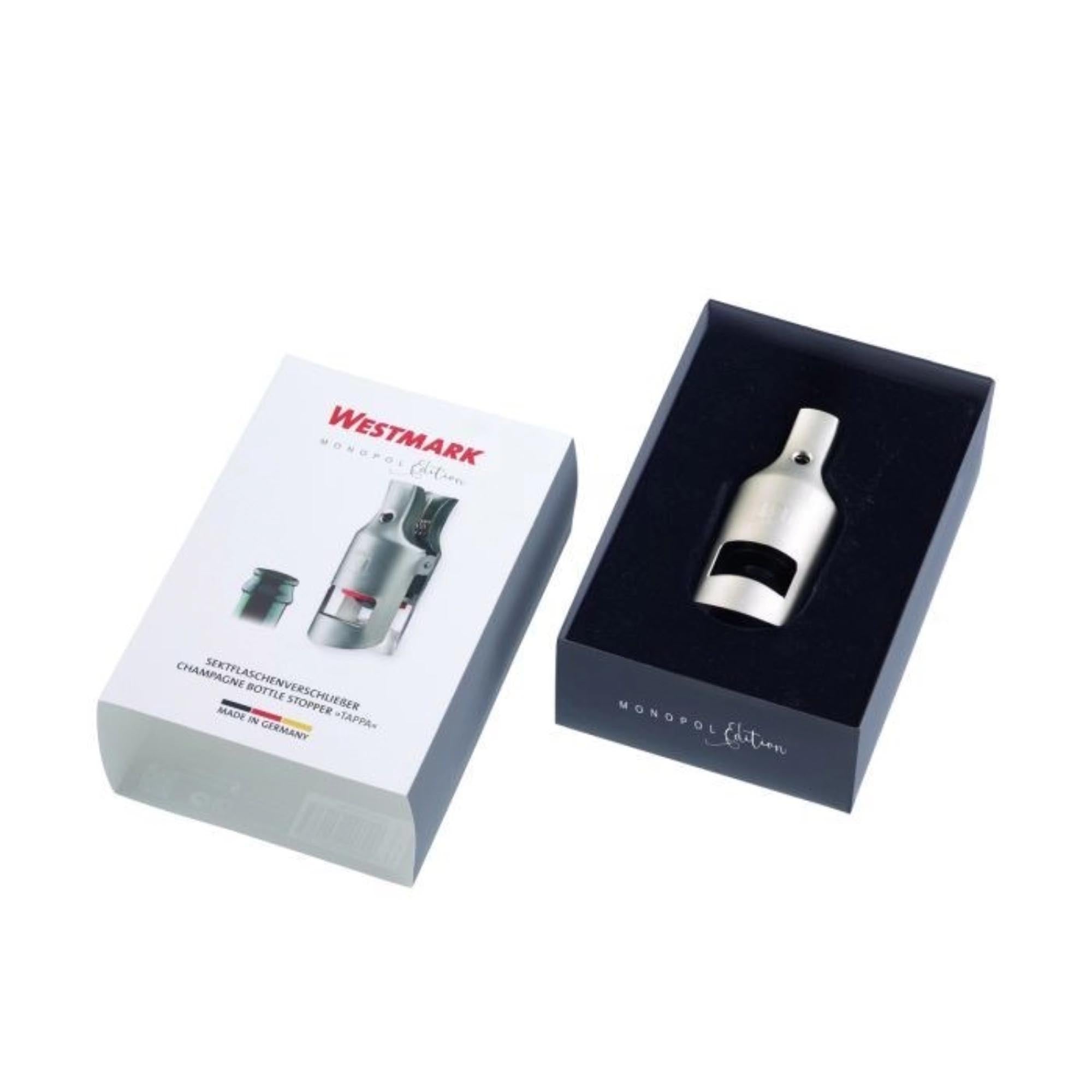 Eleganter Sektflaschenverschluss von Westmark, edelmattiert, 9x4.5x4cm – hält Sekt frisch und überzeugt mit stilvollem Design.