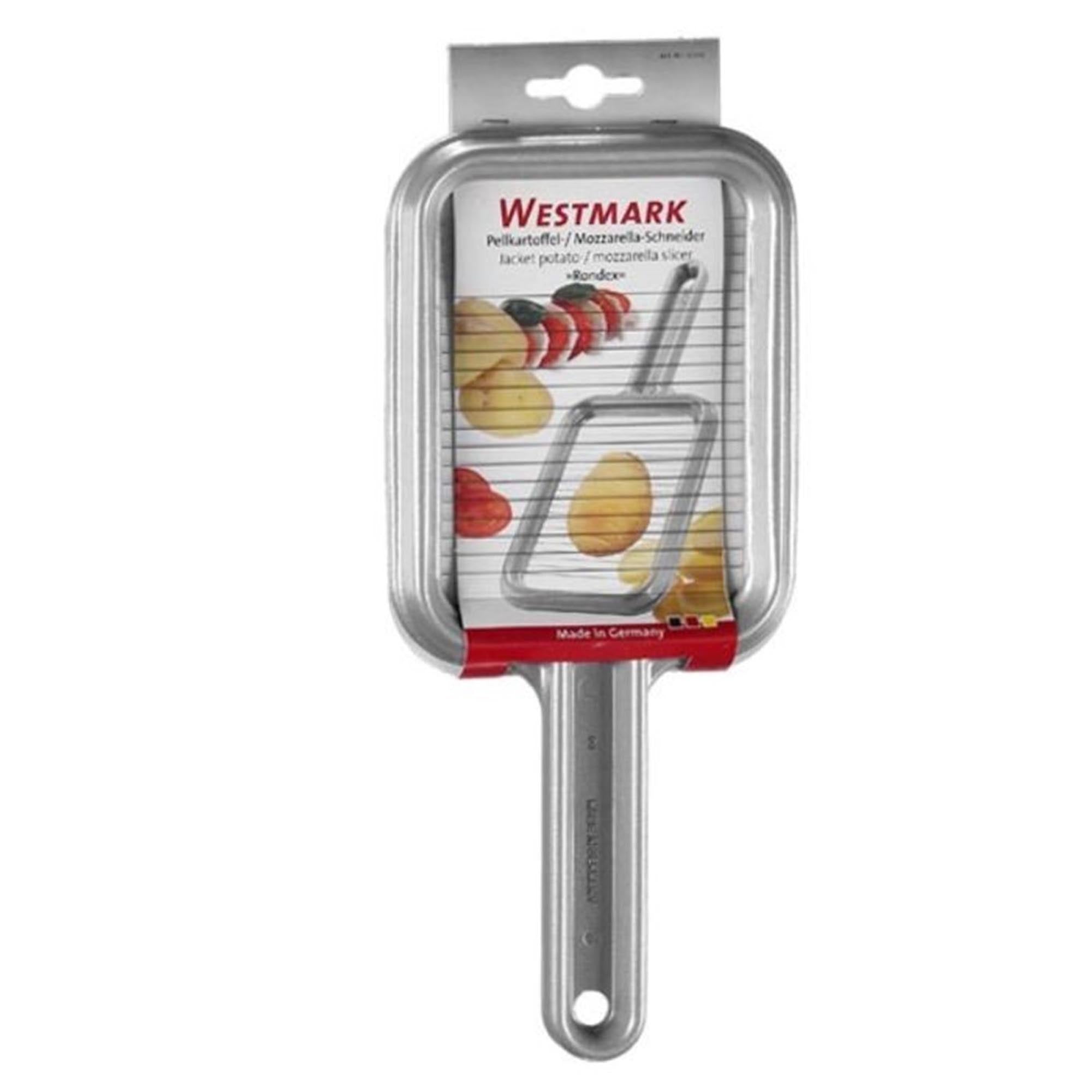 Praktisches Küchenwerkzeug von Westmark: Pellkartoffel- und Mozzarellaschneider, 25.5x11.5x1.5cm, ideal für präzises Schneiden.