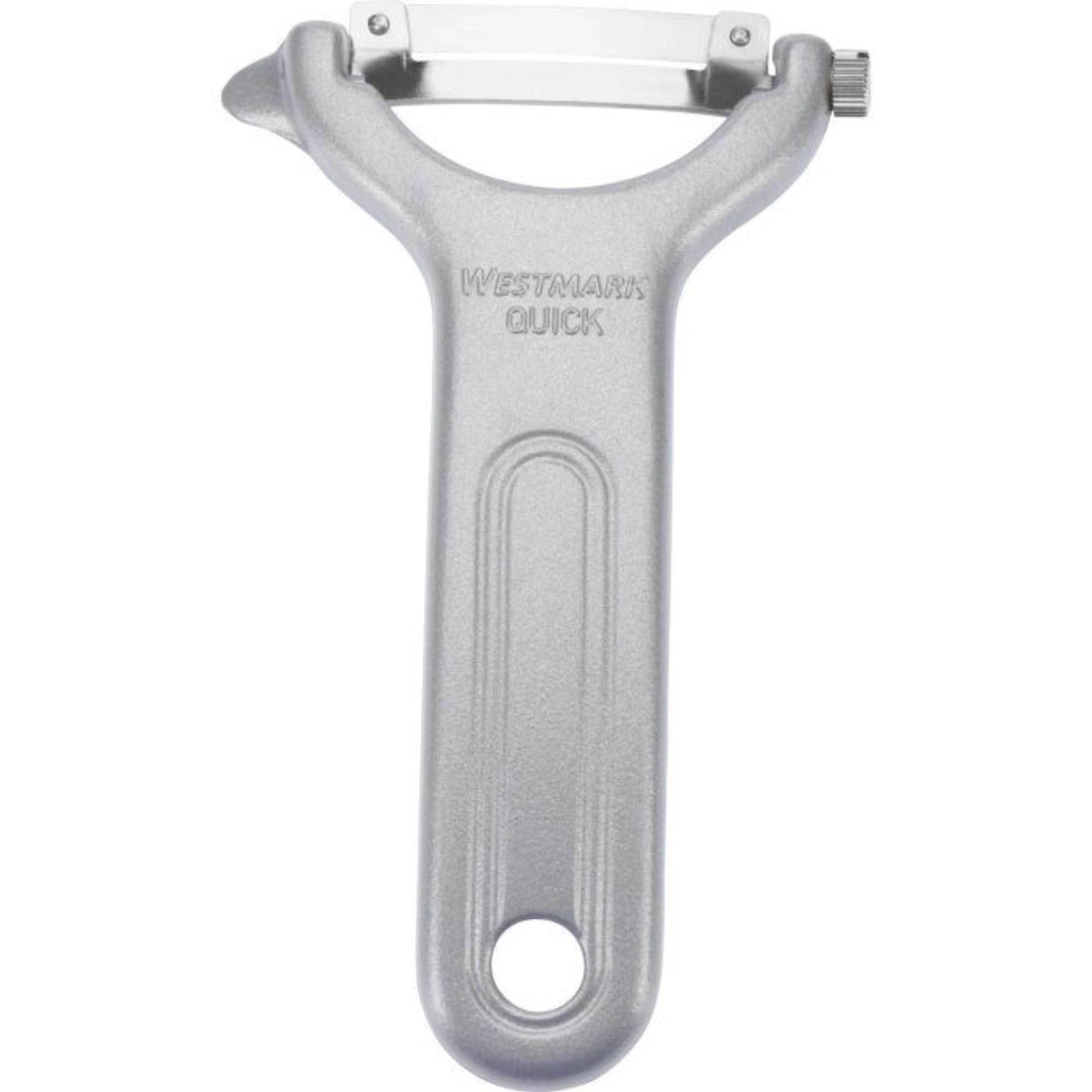 Effizienter Gemüse- und Spargelschäler von Westmark, mit wechselbarer Klinge, für präzises Arbeiten, Masse: 12x7.5 cm.