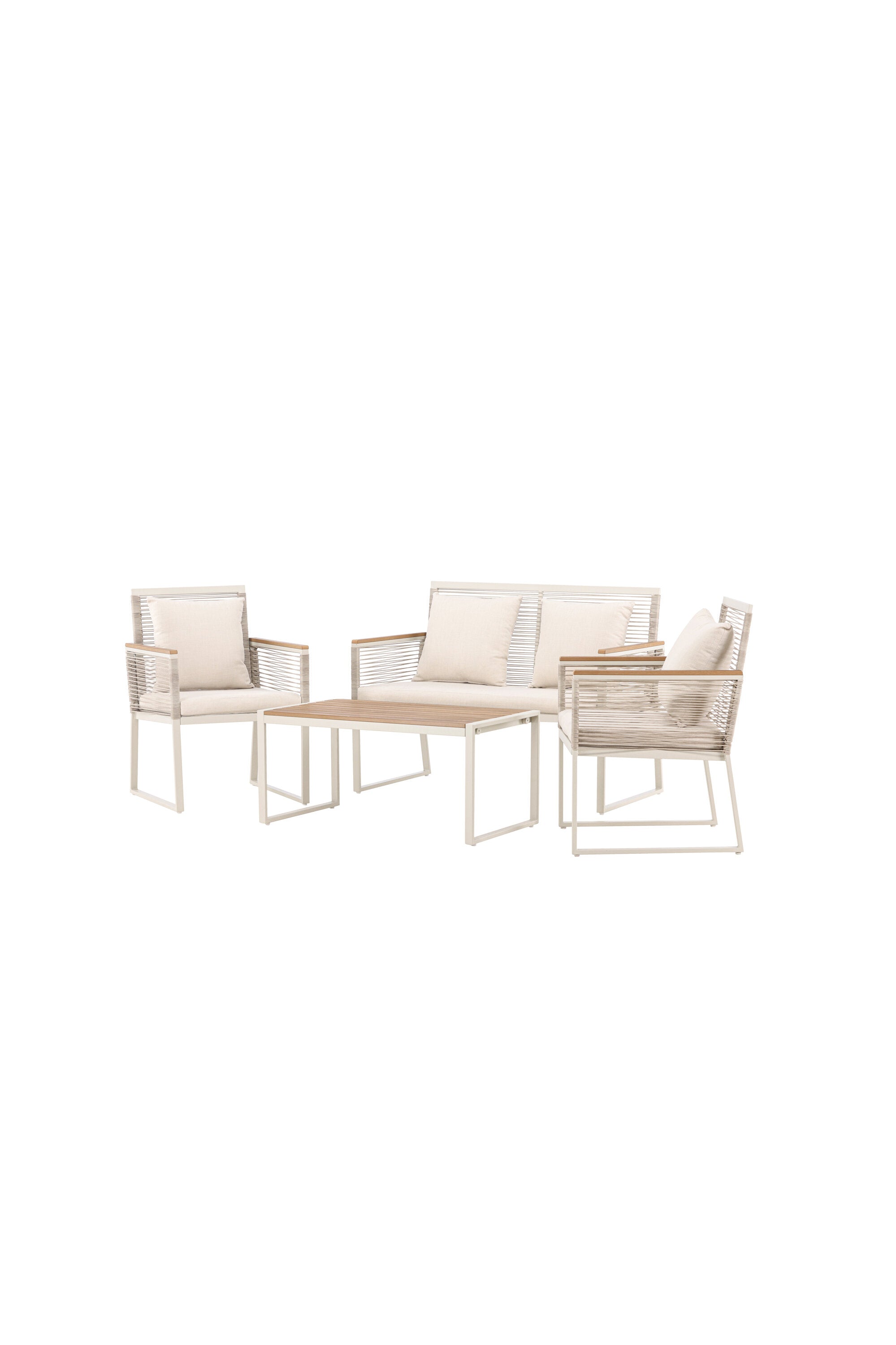 Dallas Lounge Set in Natur/Beige/Grau/Natur präsentiert im Onlineshop von KAQTU Design AG. Loungeset ist von Venture Home