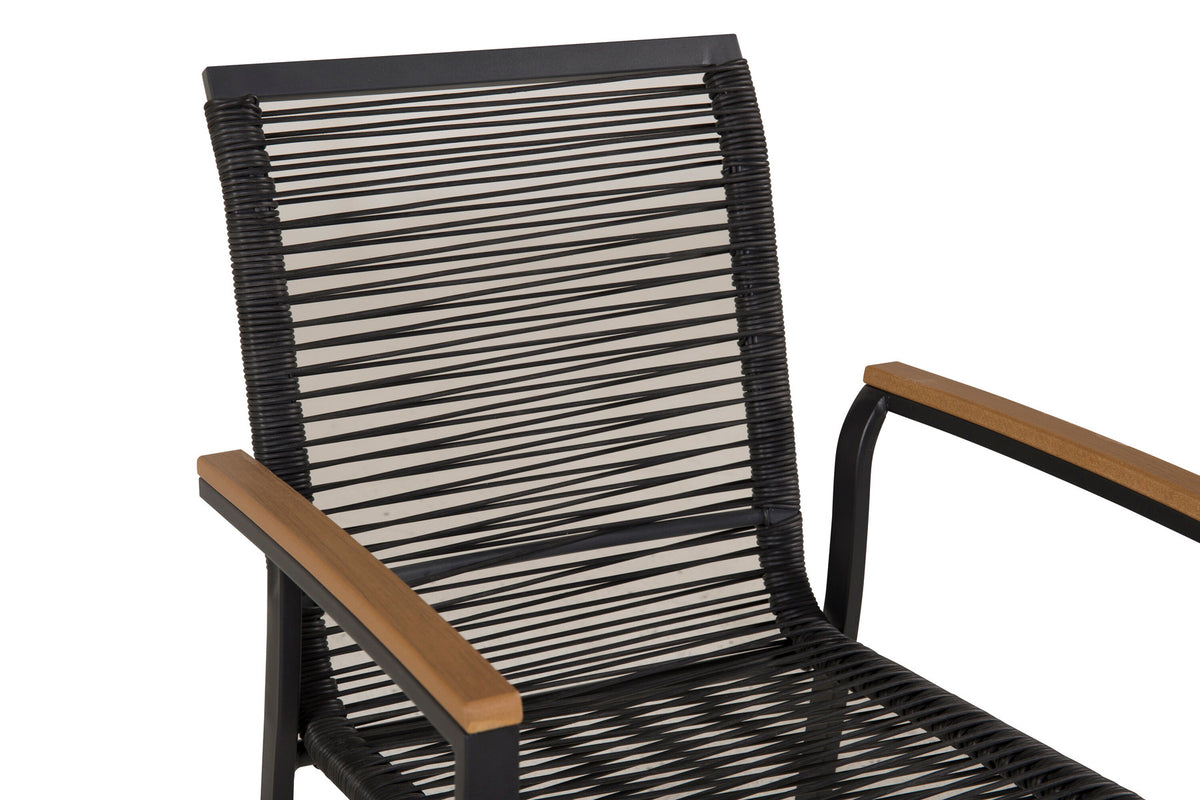 Dallas Gartenstuhl in Schwarz präsentiert im Onlineshop von KAQTU Design AG. Gartenstuhl mit Armlehnen ist von Venture Home