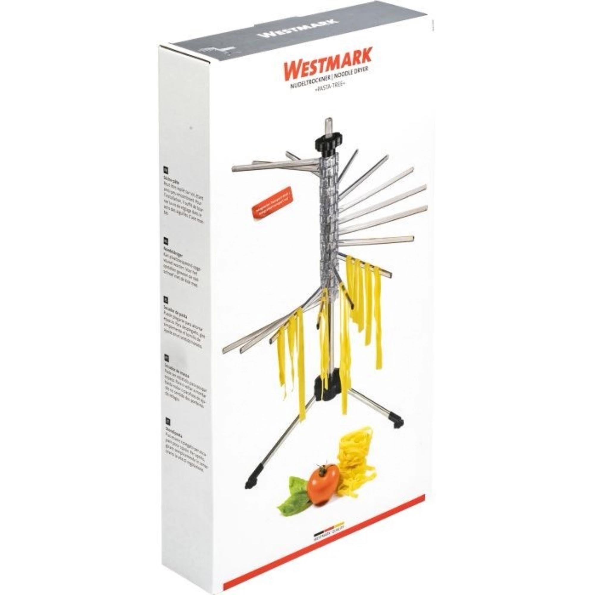 Praktischer Nudeltrockner Pasta-Tree von Westmark, ideal für frische Pasta, kompakt und stabil, Maße: 45x45x45.5 cm.