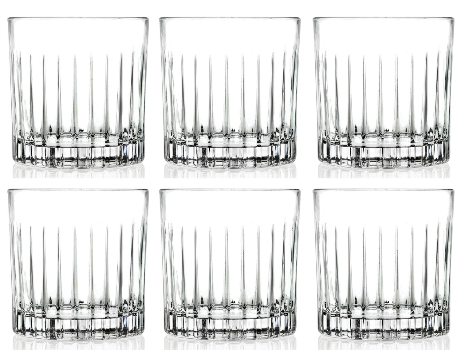 Elegantes 6er Set Timeless Becher von RCR, perfekt für Getränke jeder Art. Jedes Glas hat einen Durchmesser von 8,3 cm und eine Höhe von 8,6 cm.