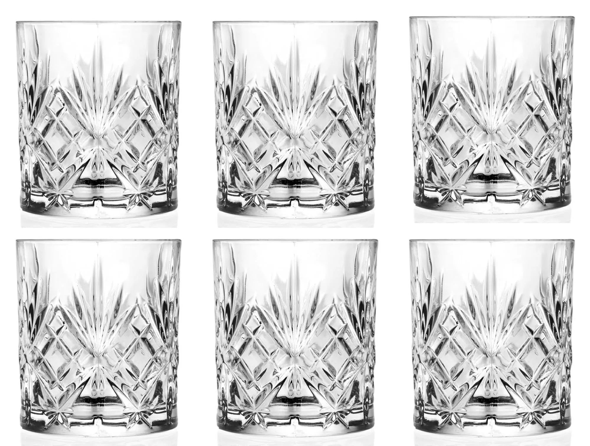 Elegantes 6er Set Melodia Dof Tumbler von RCR, 34cl, aus hochwertigem Kristallglas, modern und zeitlos, ideal für Cocktails.