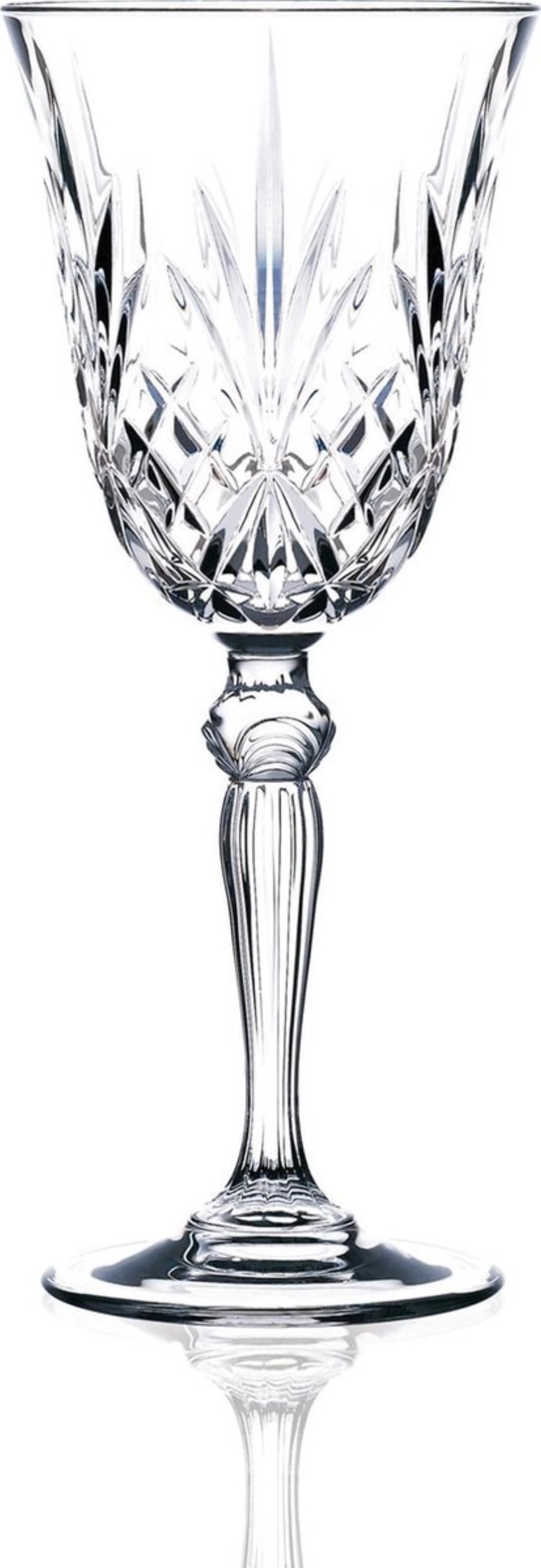 Elegantes 6er Set Melodia Weingläser von RCR, ideal für Weinliebhaber, mit einer Höhe von 14,1 cm und einem Durchmesser von 5,2 cm.