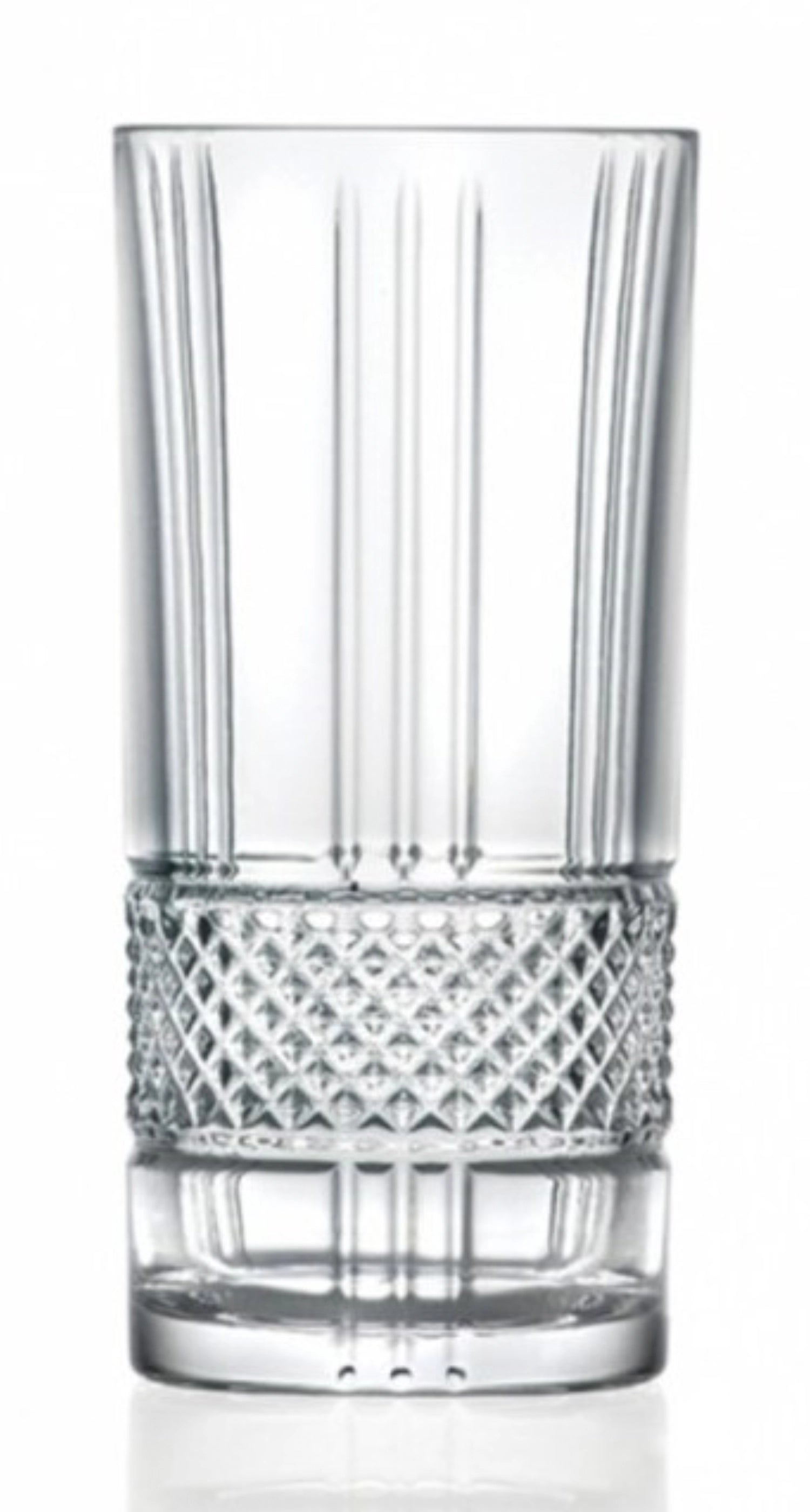 Hochwertiges 6er Set RCR Brillante Hb Tumbler, Ø7 H15 cm, 37cl, ideal für Cocktails und Drinks, vereint zeitloses Design mit exzellenter Verarbeitung.