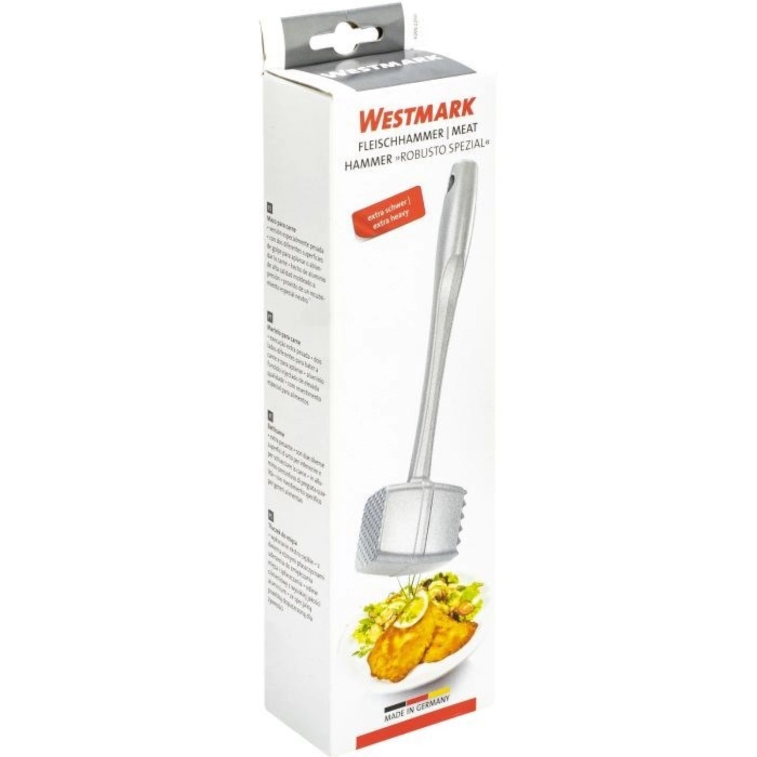 Fleischhammer Robusto-Spezial von Westmark, ideal zum Zartklopfen von Fleisch, extra schwer für optimale Kraftübertragung und komfortable Nutzung.