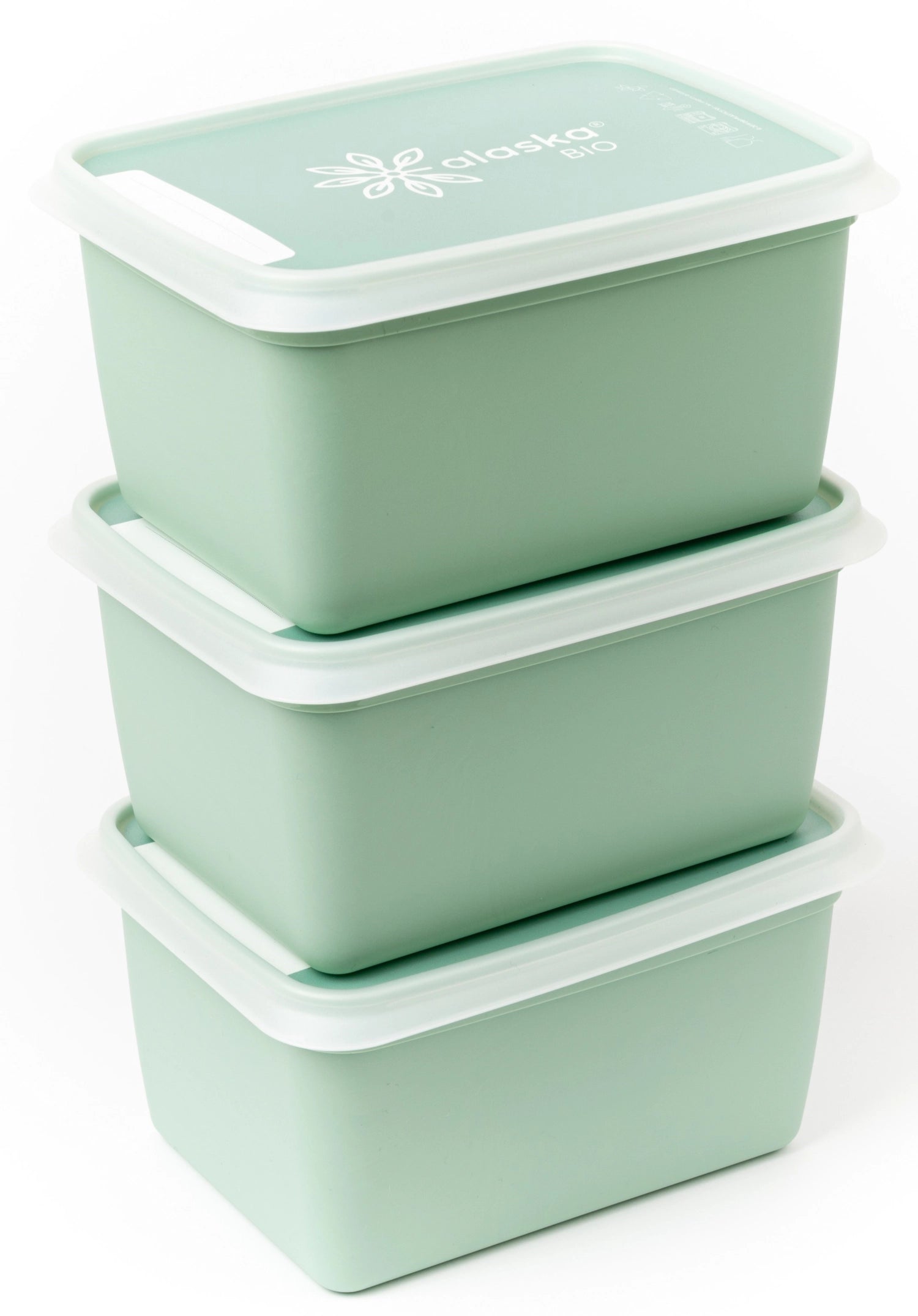 3er Set Alaska Bio Gefrierboxen 1000ml grün in Grün präsentiert im Onlineshop von KAQTU Design AG. Snackbox ist von Amuse