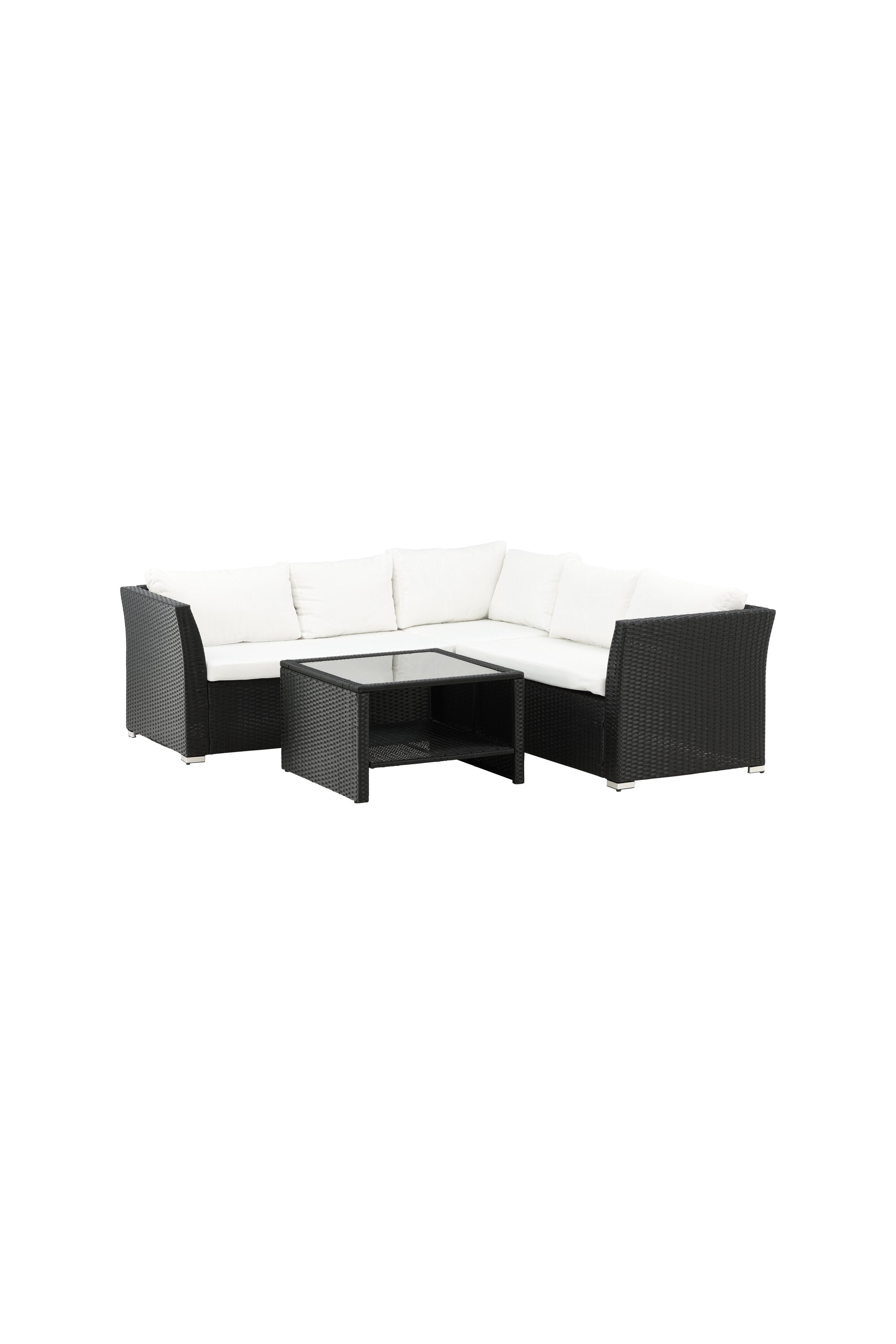 Haiti Ecksofa Outdoorset 70cm in Schwarz / Weiss präsentiert im Onlineshop von KAQTU Design AG. Loungeset ist von Venture Home