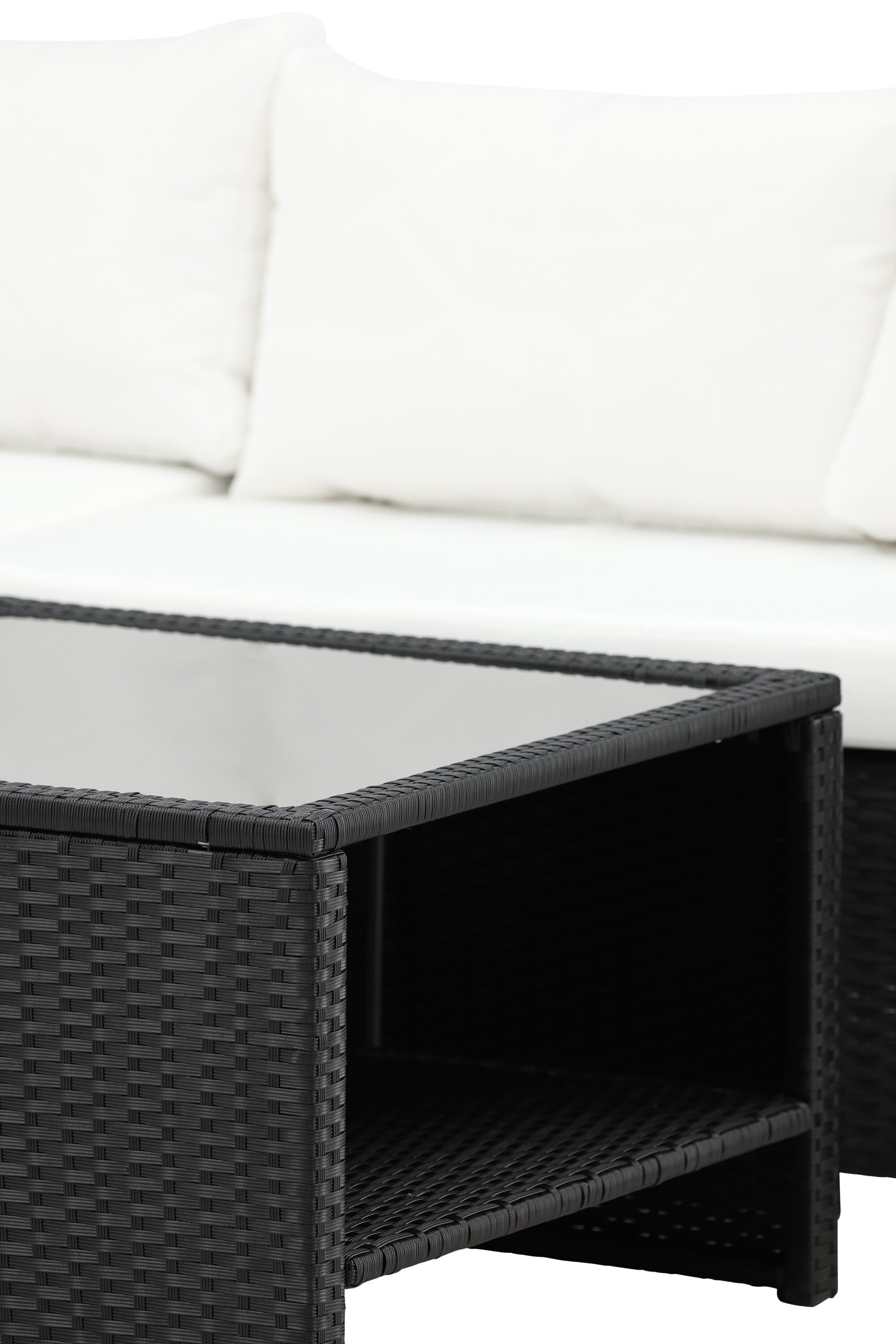Haiti Ecksofa Outdoorset 70cm in Schwarz / Weiss präsentiert im Onlineshop von KAQTU Design AG. Loungeset ist von Venture Home