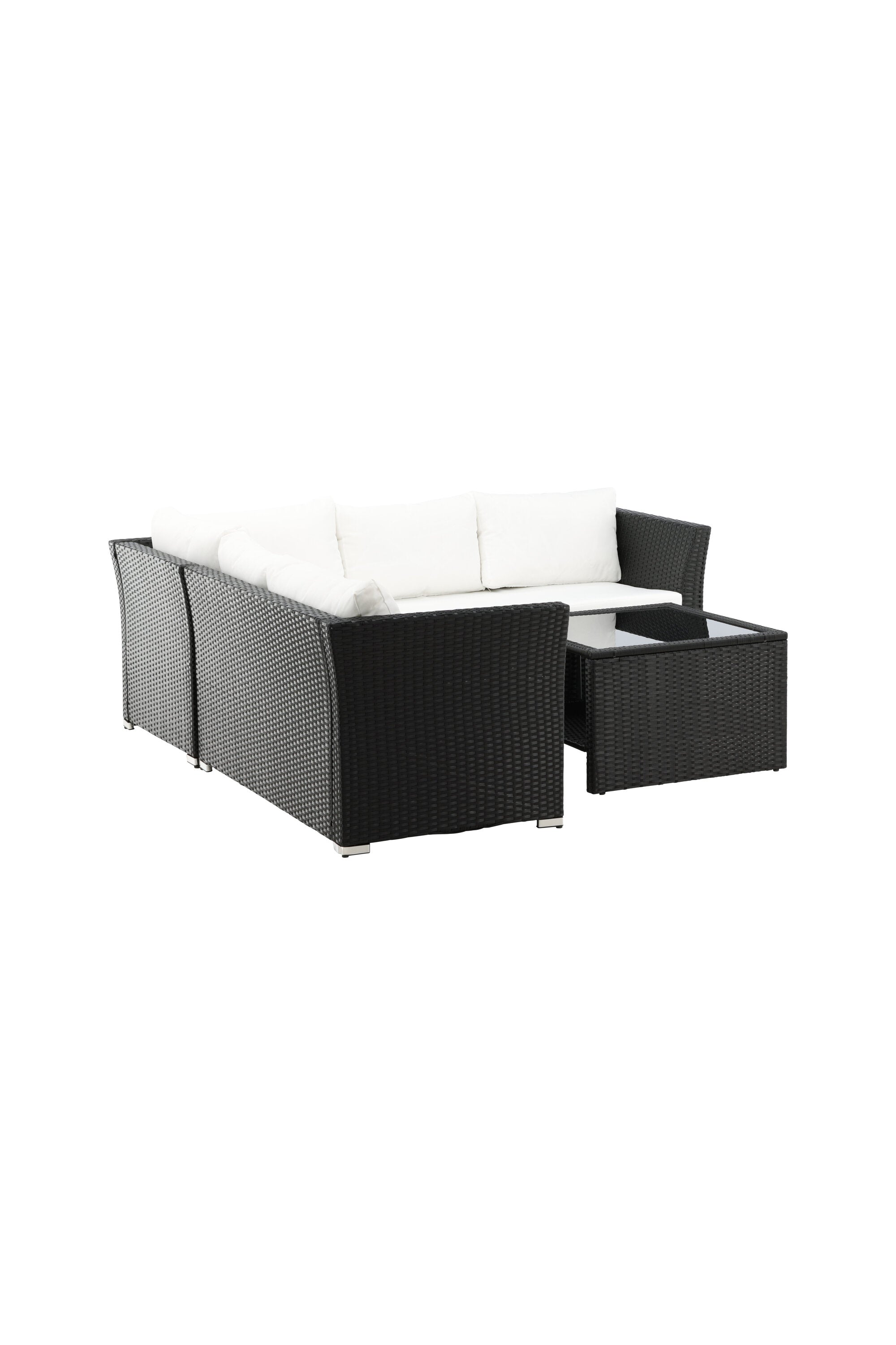 Haiti Ecksofa Outdoorset 70cm in Schwarz / Weiss präsentiert im Onlineshop von KAQTU Design AG. Loungeset ist von Venture Home